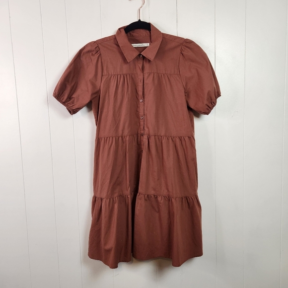 Abercrombie Fitch Poplin Trapeze Shirt Dress Paprika Red Women’s Size XS Summer - Picture 4 of 15